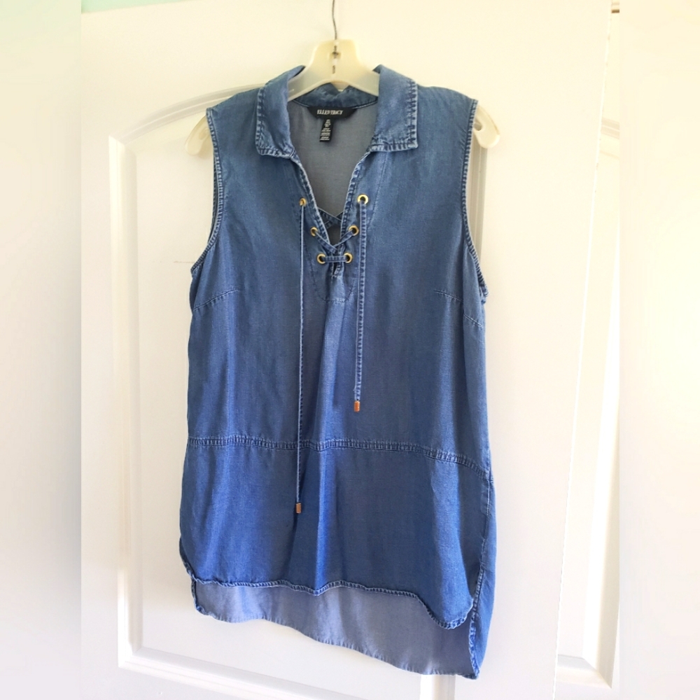 Ellen Tracy Denim Top Size L